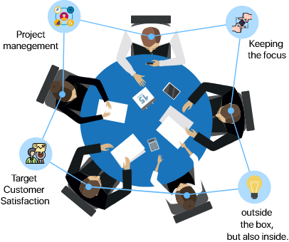 SmartTechnica team working on software development projects